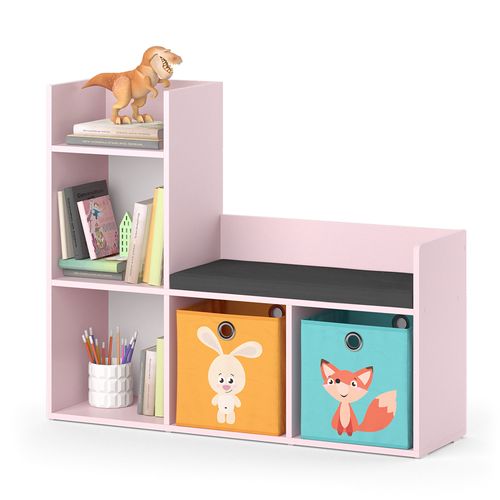 Bibliothèque Enfant Luigi 40774 Rose 107.2x88.6cm Avec 2 Boîtes Pliantes (multicolore)