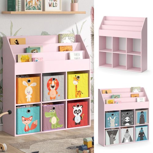 Bibliothèque Enfant Luigi 40729 Rose 107.2x114.2cm Sans Boîtes Pliantes