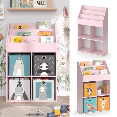 Bibliothèque Enfant Luigi 40730 Rose 72x114.2cm Sans Boîtes Pliantes
