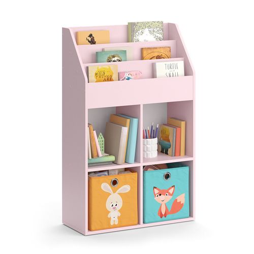 Bibliothèque Enfant Luigi 40778 Rose 72x114.2cm Avec 2 Boîtes Pliantes (colorées)
