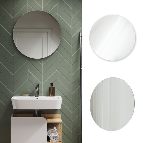 Miroir Mural Karen 40737 Blanc 60x60cm Rond