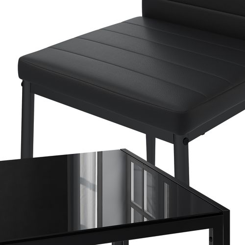 Ensemble De Table à Manger Grand 40758 Noir 120x75cm Lot De 4