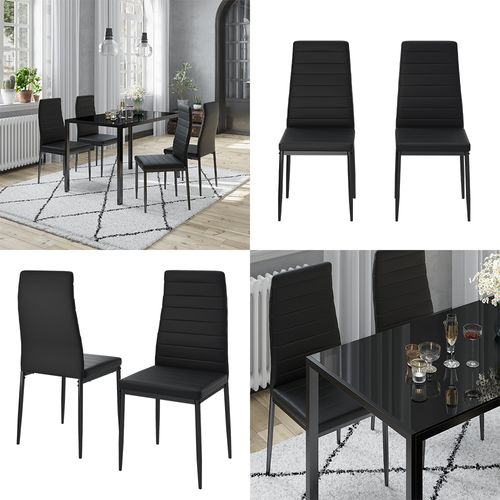 Chaise De Salle à Manger Grand 40742 Noir 42.5x48cm Lot De 4