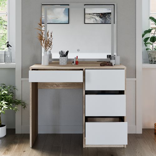 Coiffeuse Sherry 40835 Sonoma 90cm Avec Miroir LED