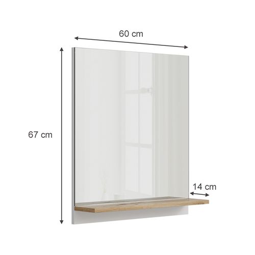 Armoire De Toilette Marelle 40828 Blanc/artisan 60x67cm Avec Étagère
