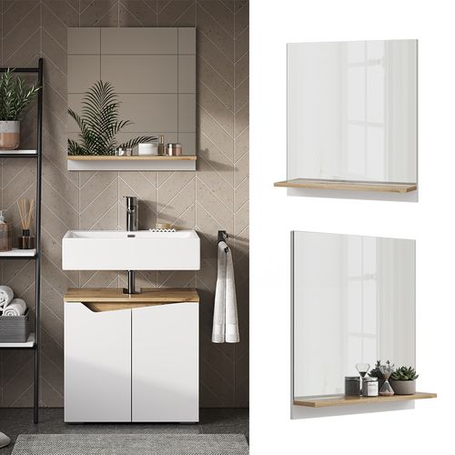Armoire De Toilette Marelle 40828 Blanc/artisan 60x67cm Avec Étagère
