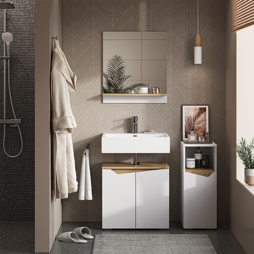 Ensemble Meubles Bain Marelle, Blanc, 3 Pièces