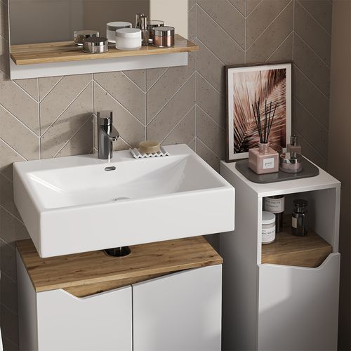 Ensemble Meubles Bain Marelle, Blanc, 3 Pièces