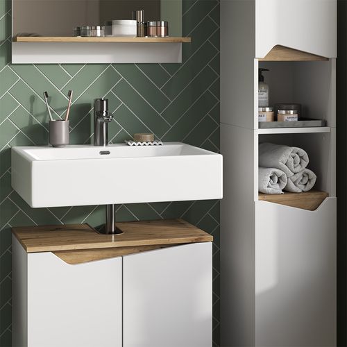 Ensemble Meubles Bain Marelle, Blanc, 3 Pièces