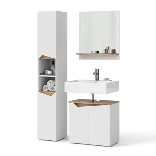 Ensemble Meubles Bain Marelle, Blanc, 3 Pièces