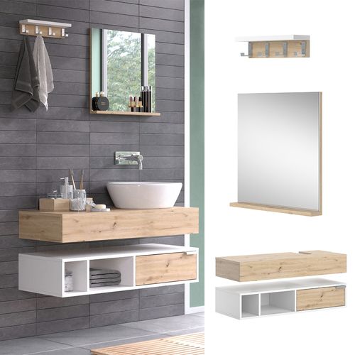 Meubles Bain Henri 40853 Blanc 4 Parties