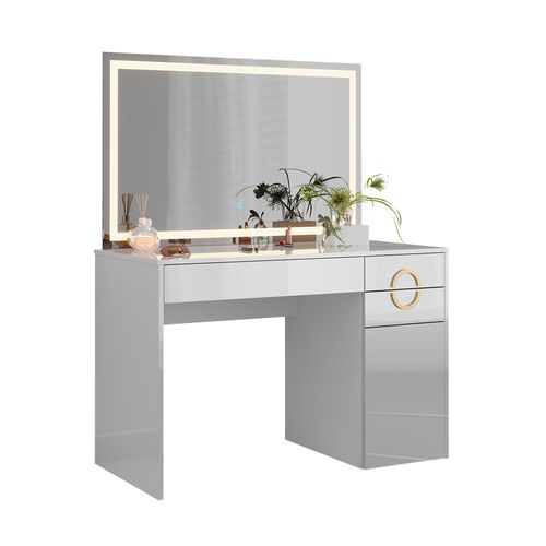 Coiffeuse Adela 40859 Blanc 115cm Avec Miroir LED