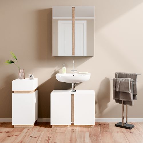 Ensemble Meubles Bain Gloria, Blanc, 3 Pièces