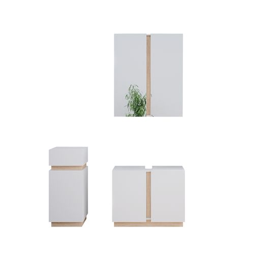 Ensemble Meubles Bain Gloria, Blanc, 3 Pièces