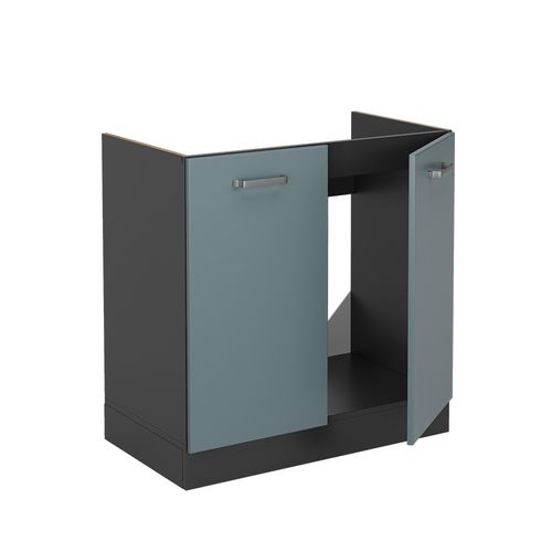 Meuble Bas Sous-évier R-line 41061 Bleu-gris 80cm Sans Pt