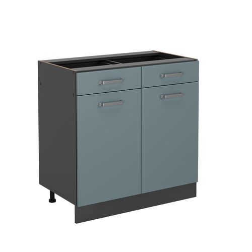 Meuble Cuisine R-line 41063 Bleu-gris 80cm Sans Pt