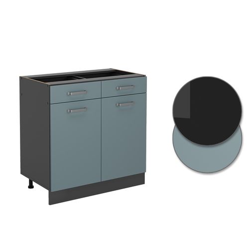 Meuble Cuisine R-line 41063 Bleu-gris 80cm Sans Pt