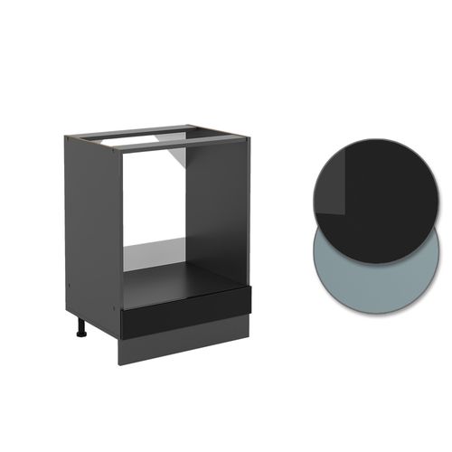 Meuble Pour Four R-line 41068 Noir Haute Brillance 60cm Sans Pt