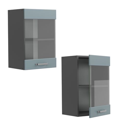 Armoire En Verre R-line 41069 Bleu-gris 40cm