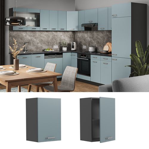 Elément Haut De Cuisine R-line 41071 Bleu-gris 40cm