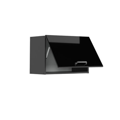 Elément Haut De Cuisine R-line 41076 Noir Haute Brillance 60cm Plat