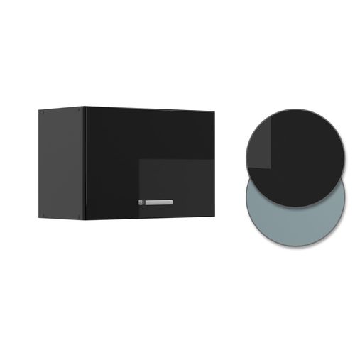 Elément Haut De Cuisine R-line 41076 Noir Haute Brillance 60cm Plat