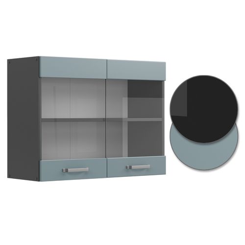 Armoire En Verre R-line 41077 Bleu-gris 80cm
