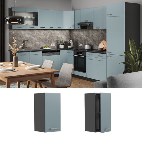 Elément Haut De Cuisine R-line 41081 Bleu-gris 30cm
