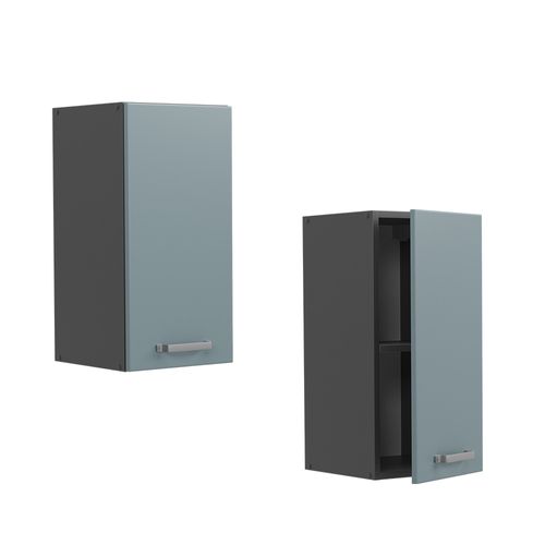 Elément Haut De Cuisine R-line 41081 Bleu-gris 30cm