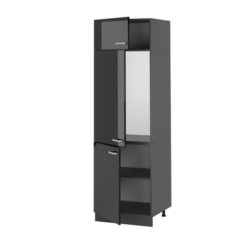Armoire Pour Frigo R-line 41084 Noir Haute Brillance 60cm