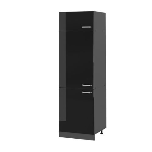 Armoire Pour Frigo R-line 41084 Noir Haute Brillance 60cm