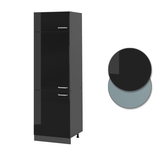 Armoire Pour Frigo R-line 41084 Noir Haute Brillance 60cm