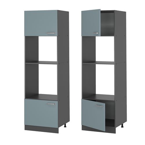 Armoire Micro-ondes R-line 41085 Bleu-gris 60cm