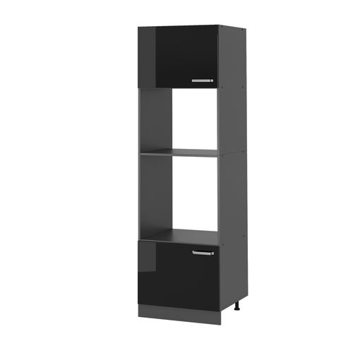 Armoire Micro-ondes R-line 41086 Noir Haute Brillance 60cm
