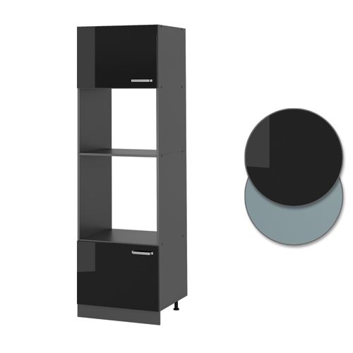 Armoire Micro-ondes R-line 41086 Noir Haute Brillance 60cm