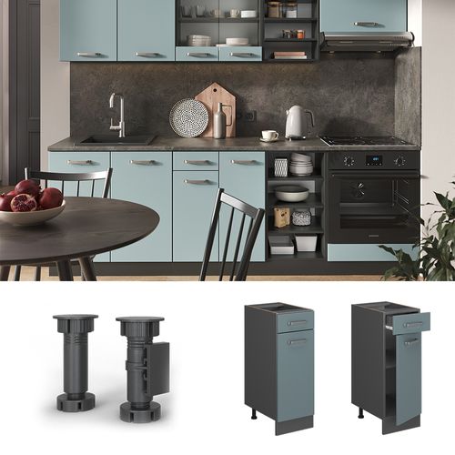 Meuble Cuisine R-line 41173 Bleu-gris 30cm Sans Pt
