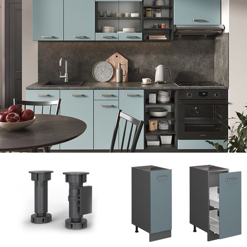 Meuble De Cuisine R-line 41181 Bleu-gris 30cm Sans Pt