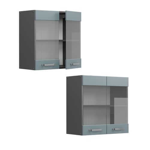 Armoire En Verre R-line 41185 Bleu-gris 60cm
