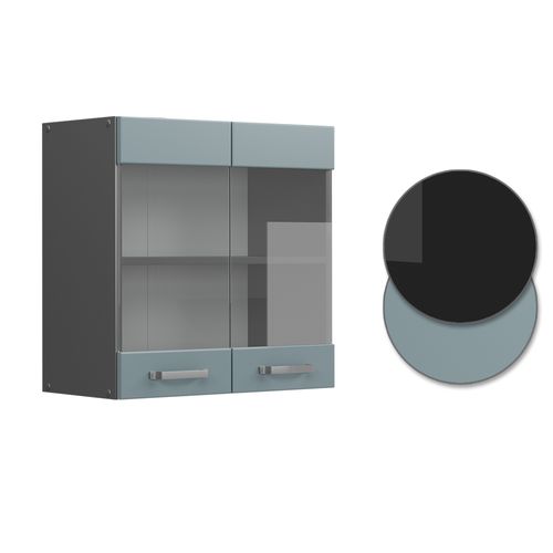 Armoire En Verre R-line 41185 Bleu-gris 60cm