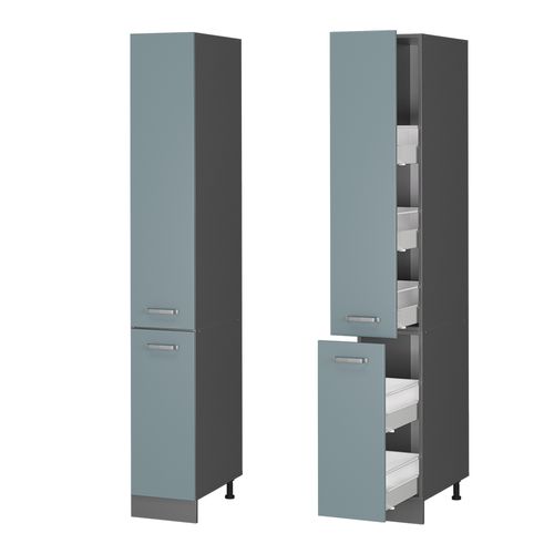 Meuble Haute De Cuisine R-line 41191 Bleu-gris 30cm