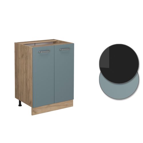 Meuble Bas De Cuisine R-line 41093 Bleu-gris 60cm Sans Pt