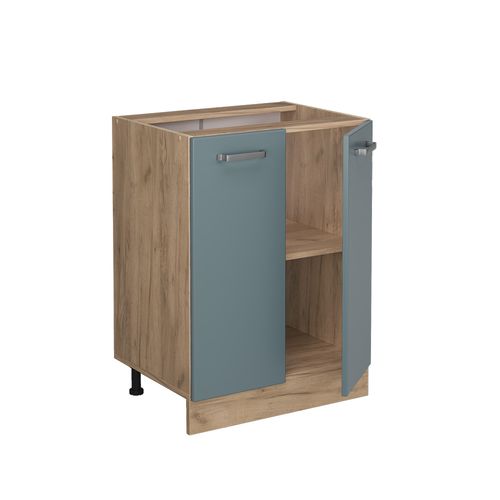 Meuble Bas De Cuisine R-line 41093 Bleu-gris 60cm Sans Pt