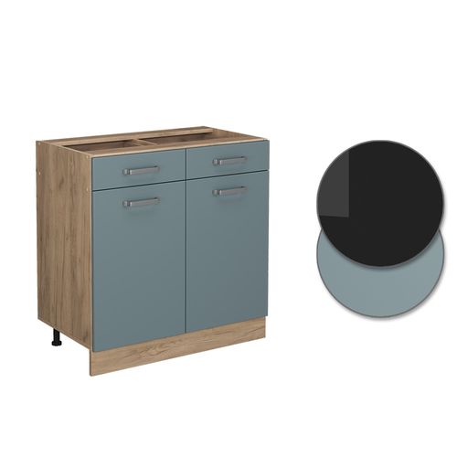 Meuble Cuisine R-line 41099 Bleu-gris 80cm Sans Pt