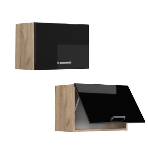 Elément Haut De Cuisine R-line 41112 Noir Haute Brillance 60cm Plat