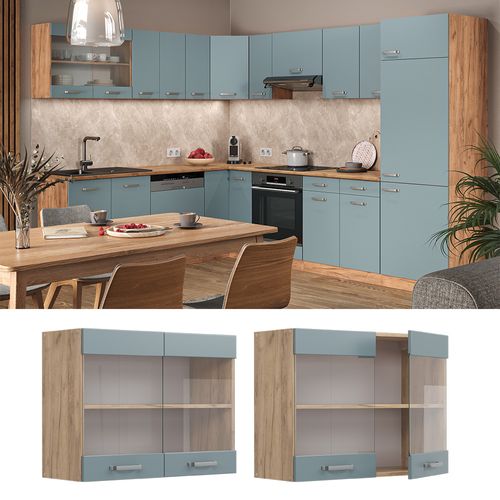 Armoire En Verre R-line 41113 Bleu-gris 80cm