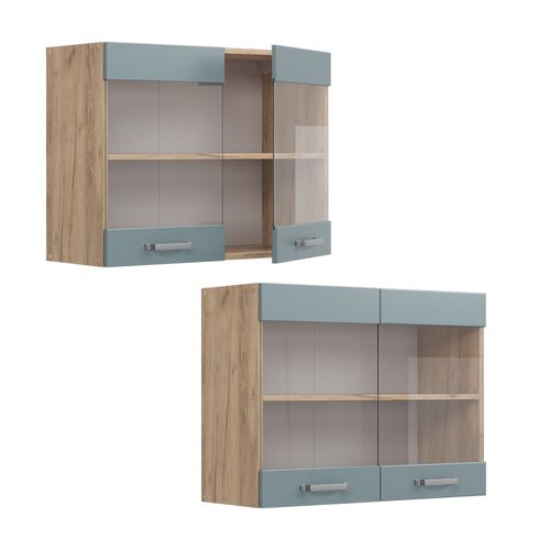 Armoire En Verre R-line 41113 Bleu-gris 80cm