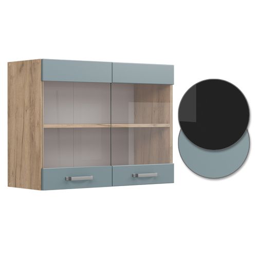 Armoire En Verre R-line 41113 Bleu-gris 80cm