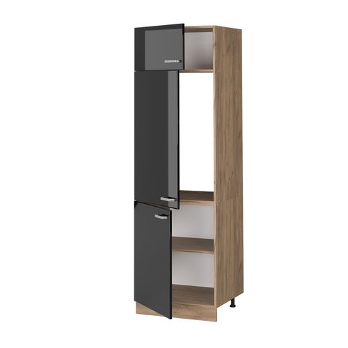 Armoire Pour Frigo R-line 41118 Noir Haute Brillance 60cm