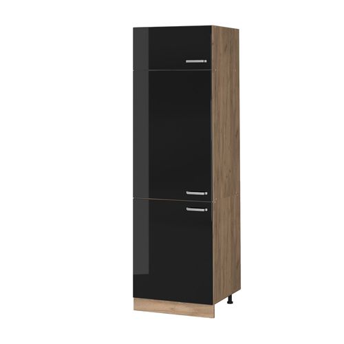 Armoire Pour Frigo R-line 41118 Noir Haute Brillance 60cm