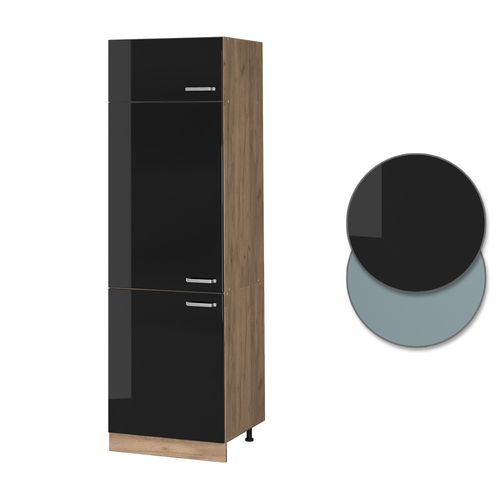 Armoire Pour Frigo R-line 41118 Noir Haute Brillance 60cm